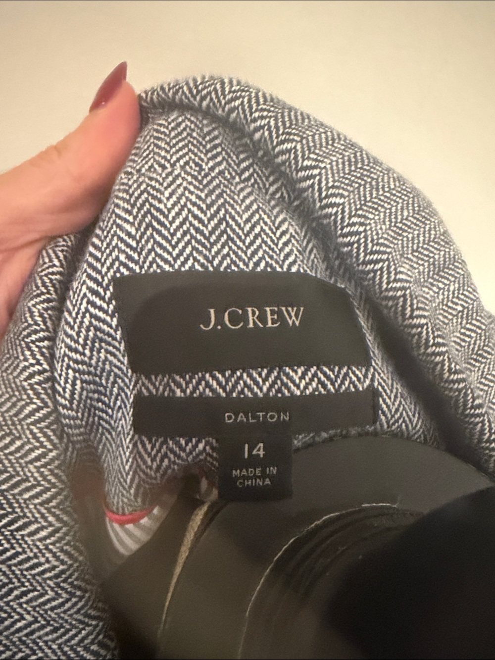 J. Crew Blue Herringbone Women's Blazer with two Gold Buttons - Picture 6 of 10